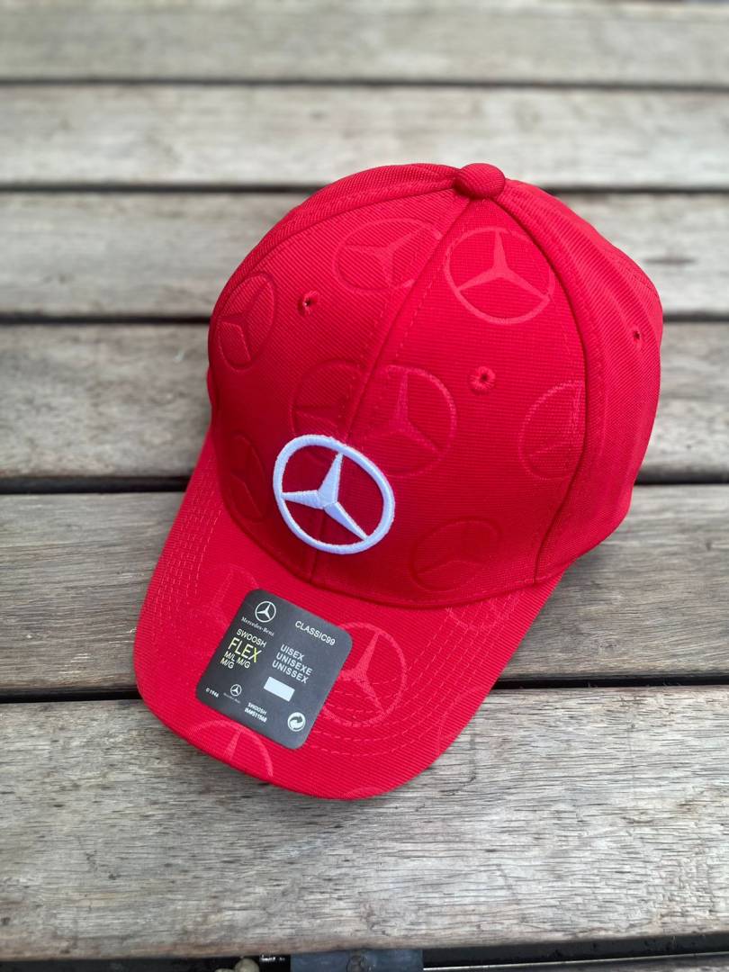Mercedes Benz White Logo Red Print Premium Unisex Cap