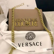 Versace Jeans Couture Saffiano Lock Crossbody Bag With OG Gift Box & Dust BaGahpricot - 527)