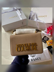 Versace Jeans Couture Saffiano Lock Crossbody Bag With OG Gift Box & Dust BaGahpricot - 527)