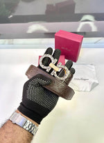 Ferragamo Brown Golden Belt Fa 68