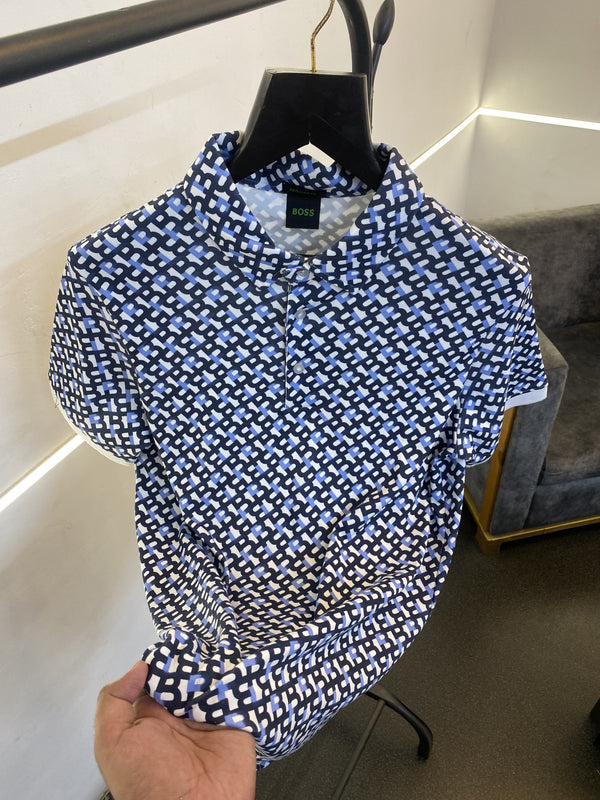 Hugo bos premium polo tshirt monogram sale