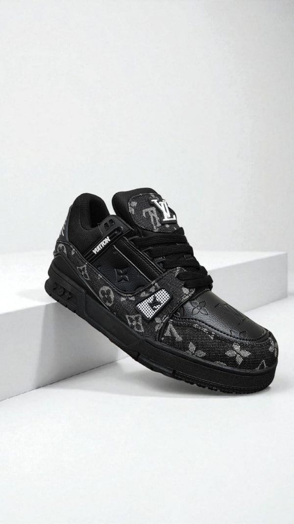 Louis Vuitton Trainer Black Denim With All Accessories 168