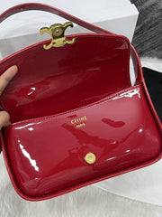 Celine Terence Red Shoulder Bag With Original Box & Long Belt