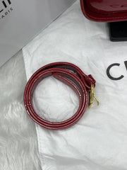 Celine Terence Red Shoulder Bag With Original Box & Long Belt