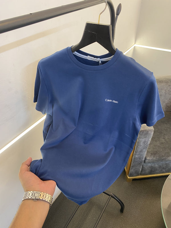 Calvin kline imported round neck tshirt denim blue sale