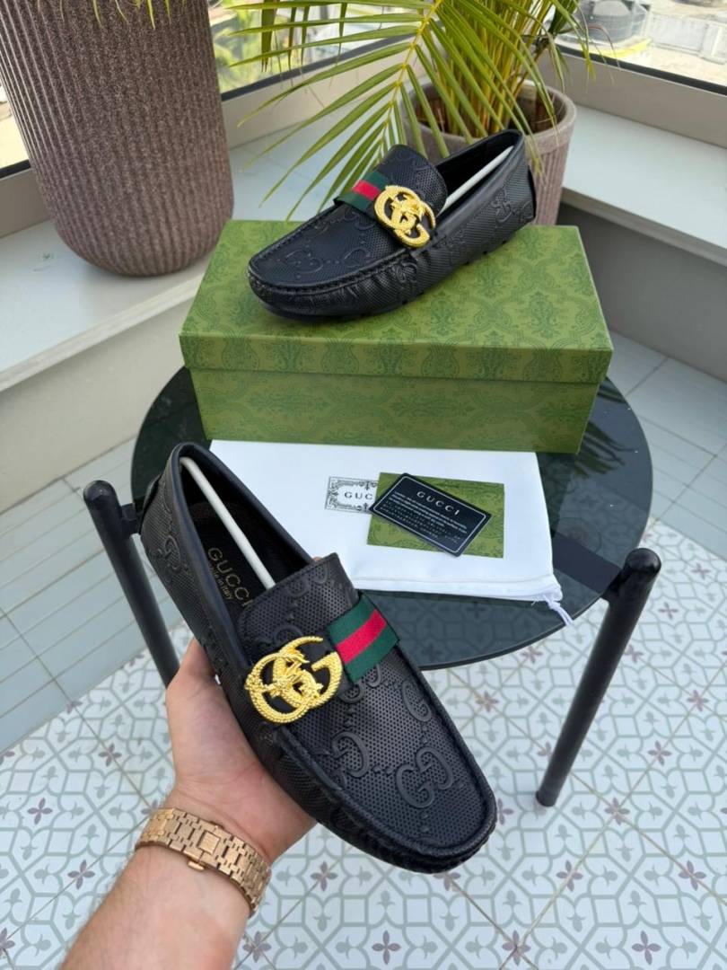 Gucci GG Web Premium Loafers Surplus Calf Leather Quality With All Accessories Hx012