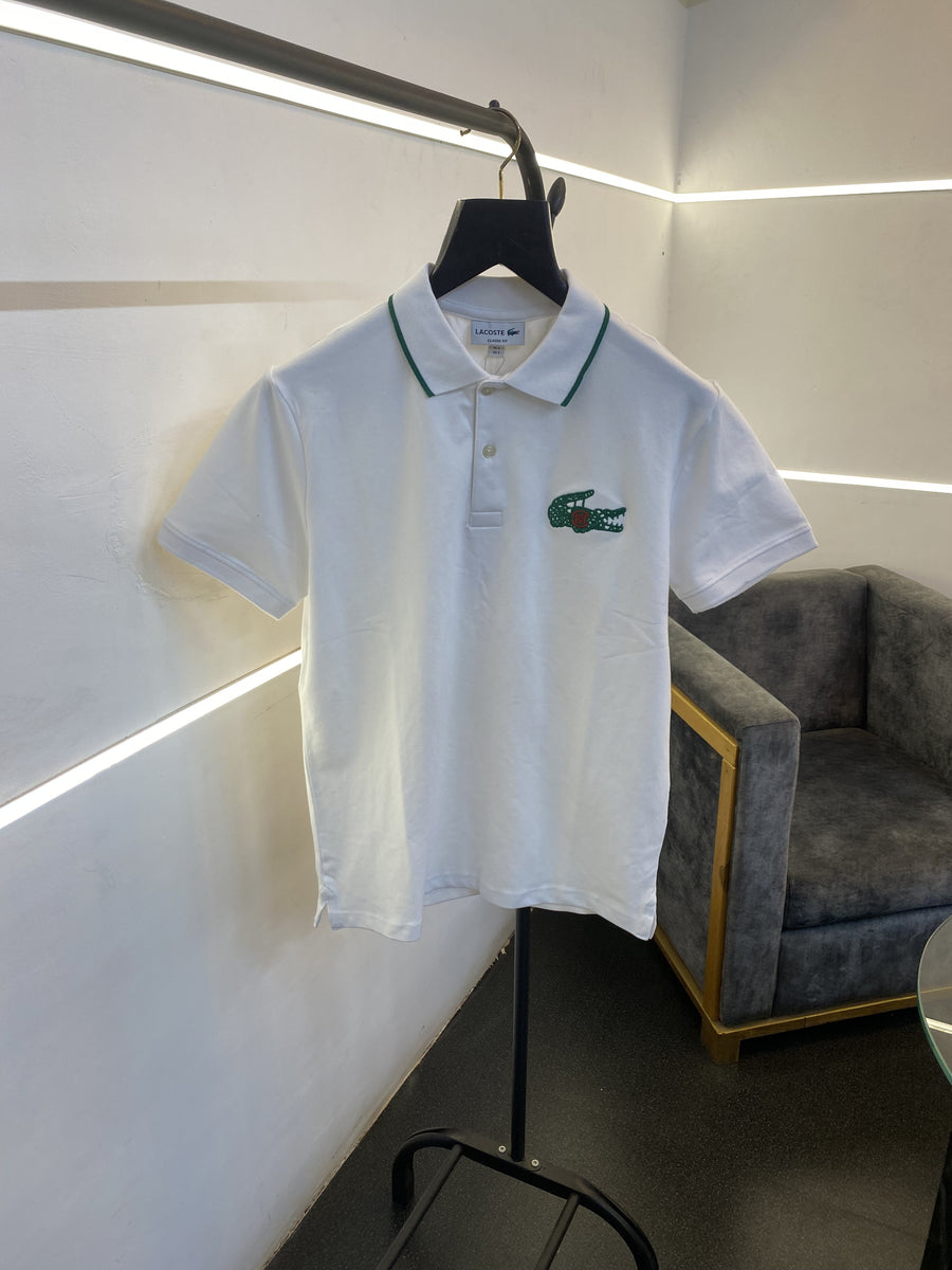 Lacoste imported polo tshirt white sale