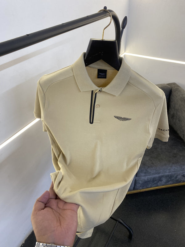 Hackett aston martin imported polo tshirt beige sale