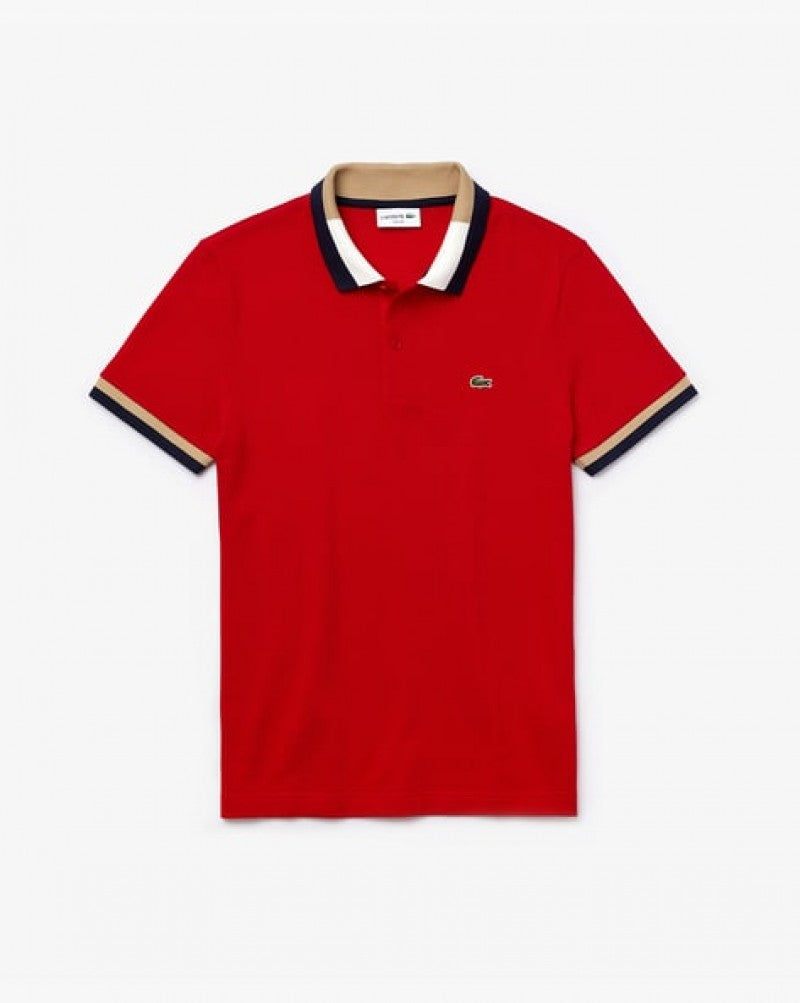 Lacoste pique imported polo tshirt red