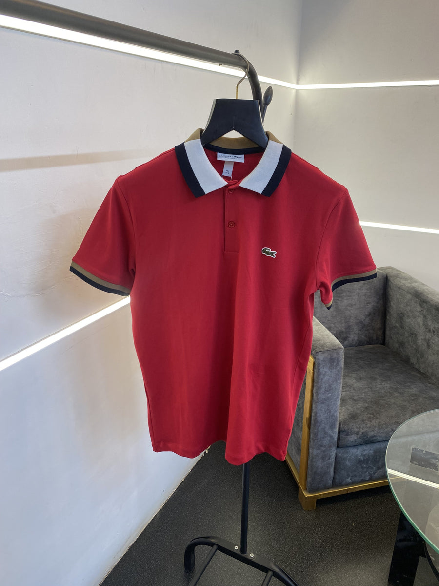 Lacoste pique imported polo tshirt red