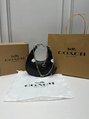Coach CB Jonie Black Silver With Charm OriginalBox CarryBag DustCover