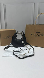 Coach CB Jonie Black Silver With Charm OriginalBox CarryBag DustCover