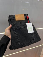 Diesel Dark Grey Shade Premium Imported Stretchable Lycra Fabric Straight Fit Denim with Embroidered Work 3474