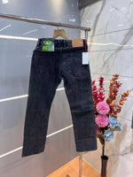 Diesel Dark Grey Shade Premium Imported Stretchable Lycra Fabric Straight Fit Denim with Embroidered Work 3474