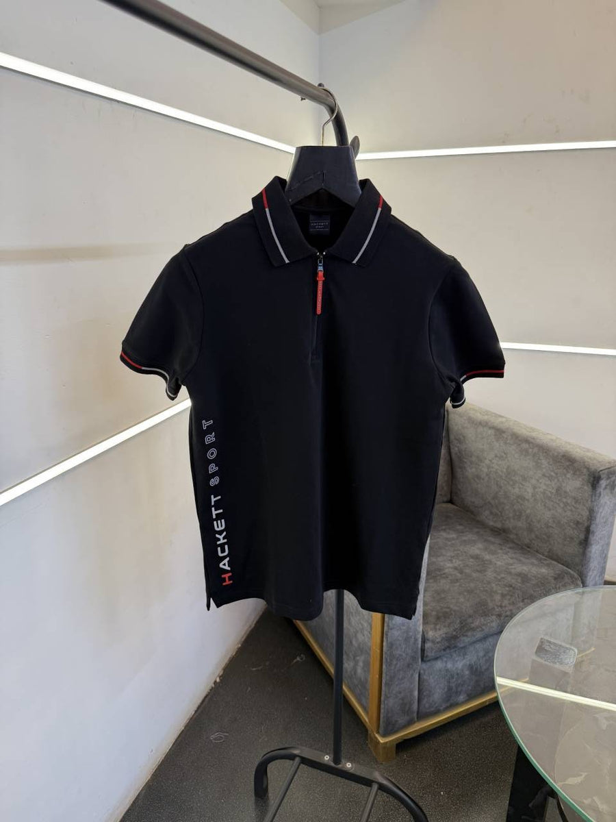 Hackett sports imported polo tshirt black