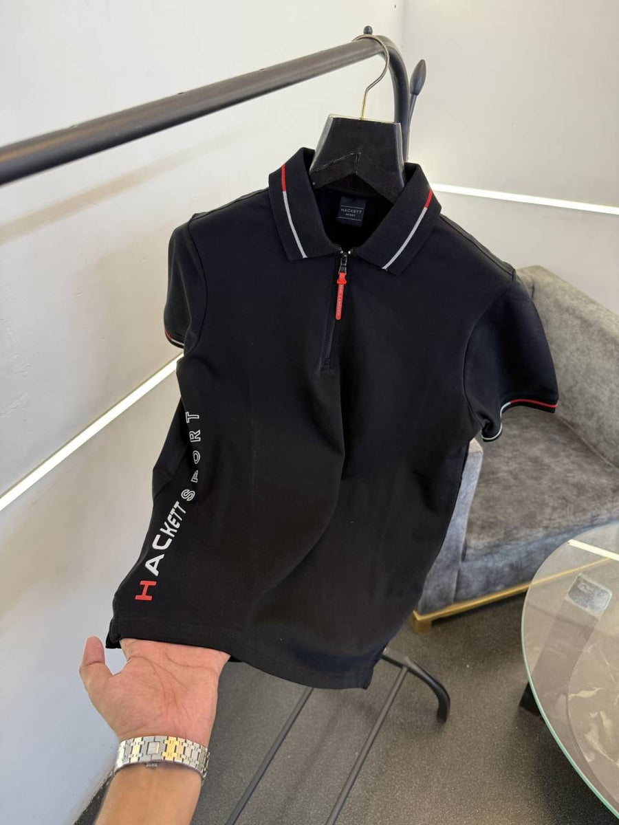 Hackett sports imported polo tshirt black