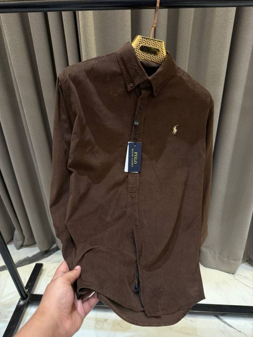 Ralph LAAUREN COUDROY SHIRTS CHOCLATE BROAN
