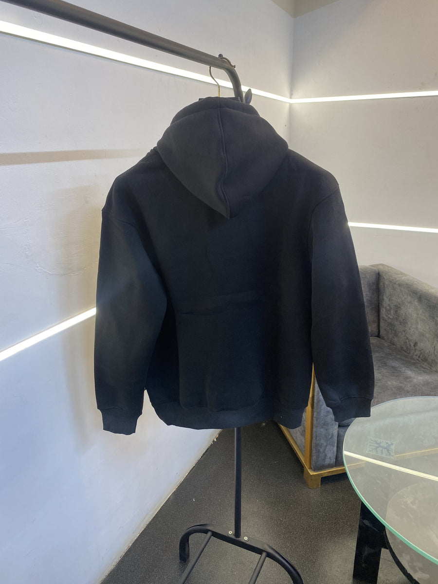 Amiri heavy gsm fleece fabric hoody sweatshirt with ameeri applique embroidery work with shaded spray work as original black