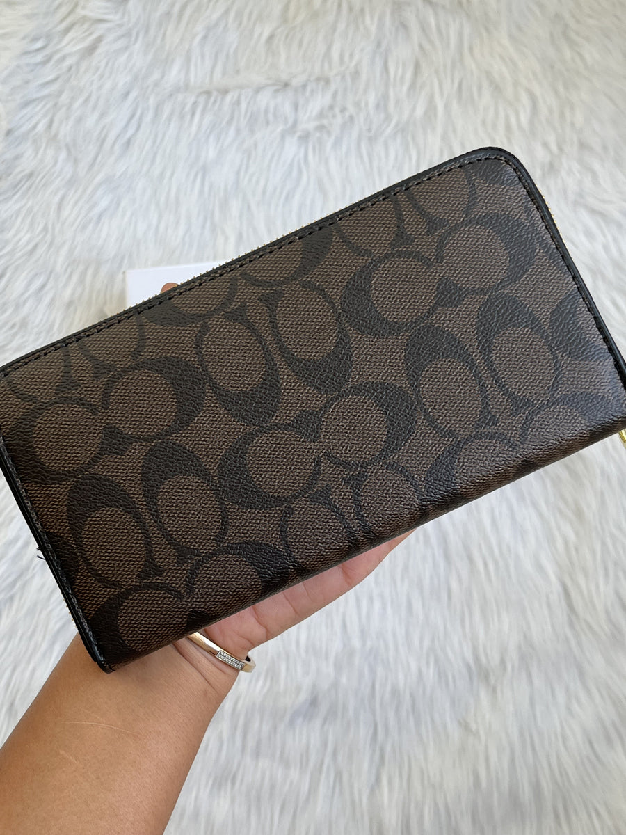 Coach_91_Long_Coffee_Zippy_Wallet_With_OriginalBox