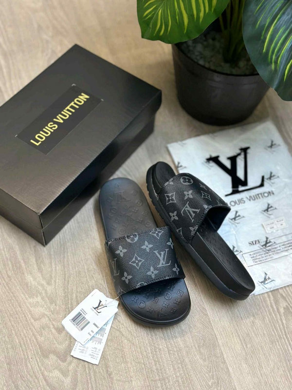 Louis Vuitton Monogram Soft Cusion All Black Flip Flop
