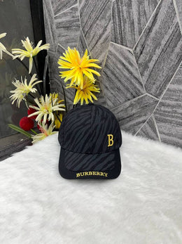 Burberry_zebra_print_front_logo_black_premium_unisex_Cap_With_Safety_Box