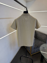 Burberry self knitted embossed print turkish imported polo tshirt beige sale