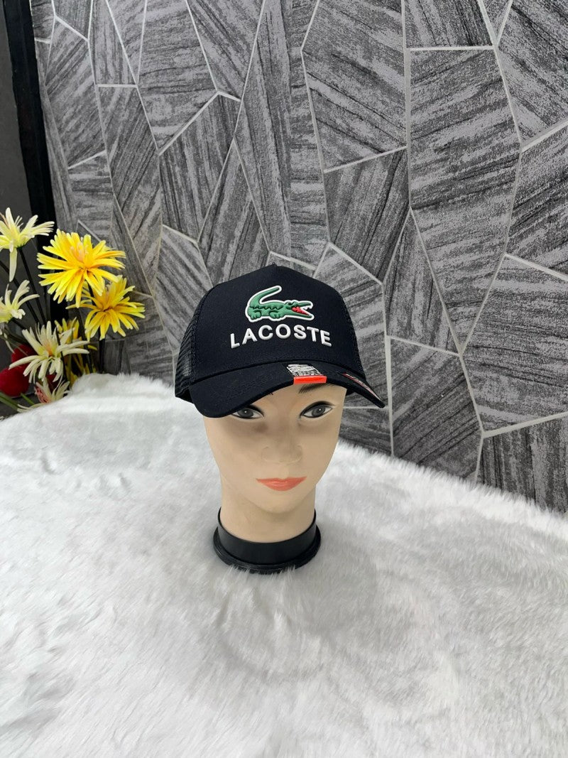 Lacoste_Crocodile_Front_Logo_Net_Premium_Unisex_Cap_With_Safety_Box_(Black)