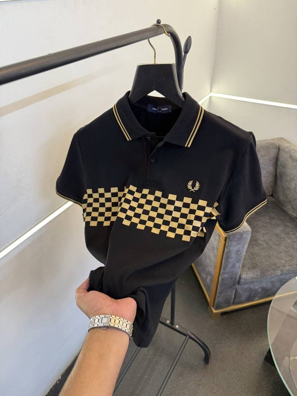 Fredperry black imported embroidery polo tshirt sale