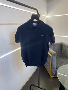 Lacoste Old money knitted fabric imported polo tshirt navy blue