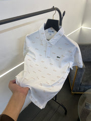 Lacoste imported polo tshirt white monogram