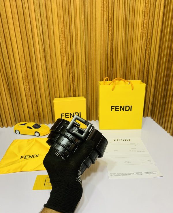 21 FENDY FULL BLACK PRINTED PREMIUM QUALITY BELT FULL KIT