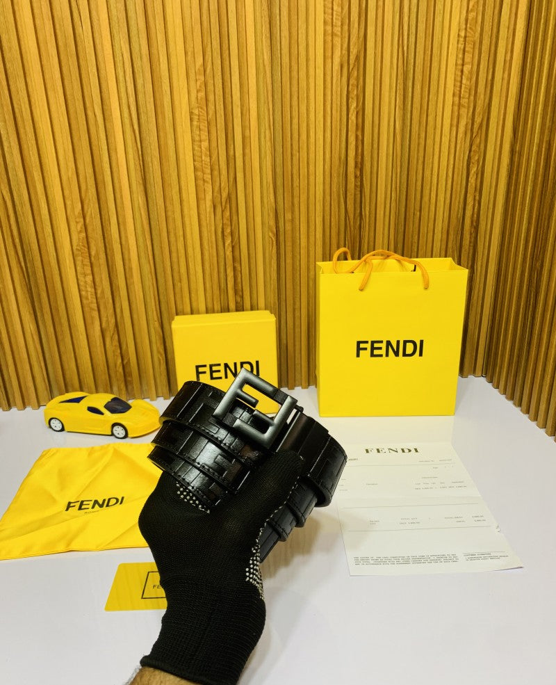 21 FENDY FULL BLACK PRINTED PREMIUM QUALITY BELT FULL KIT