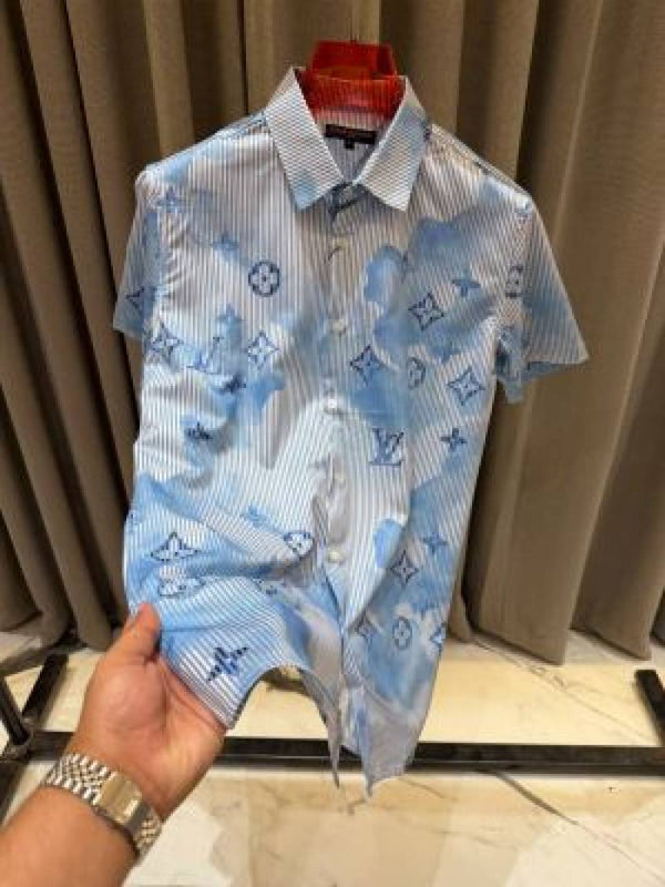 Lv_imported Half Sleeves Shirt Sky blue