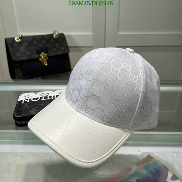 Gucci_GG_Small_Monogram_Leather_White_Premium_Unisex_Cap_With_Safety_Box