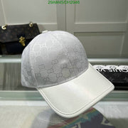 Gucci_GG_Small_Monogram_Leather_White_Premium_Unisex_Cap_With_Safety_Box