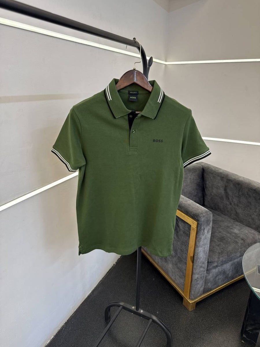 Hugo bos imported quality polo tshirt green