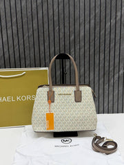 Michael Kors CB Cream-AP Medium Satchel Bag Highend With Original DustCover & CarryBagPacking