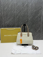 Michael Kors CB Cream-AP Medium Satchel Bag Highend With Original DustCover & CarryBagPacking
