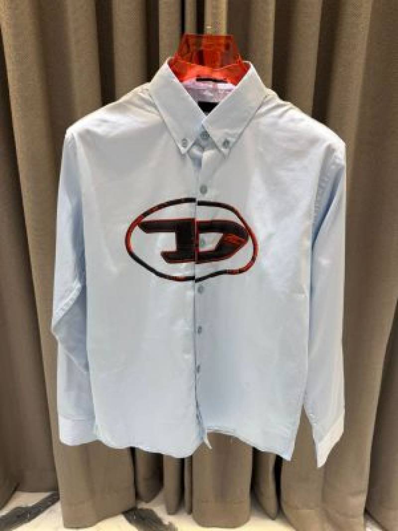 Diesel Middle Brand Logo Full Sleeves Shirt Sky Blue