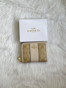 Coach 111 Beige Mini Wallet With Original Box