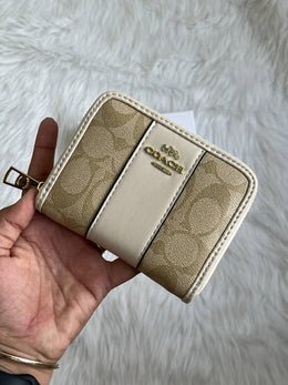 Coach 111 Beige Mini Wallet With Original Box