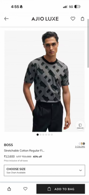Hugo Bos imported Tshirt Balck