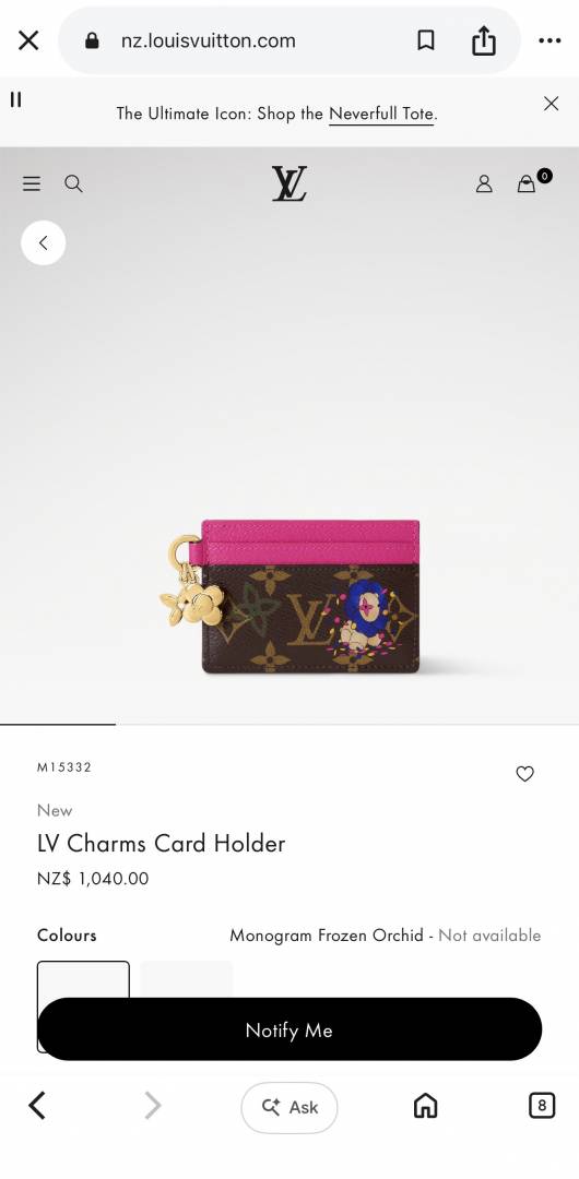 Louis Vuitton LV Charm CardHolder With Original Packing