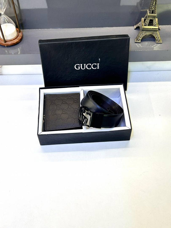 Gucci Belt & Wallet Combo Black Brown Fa 718