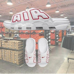 .Nikkee air uptempo slide white red