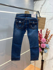 True Religio n Blue Shade Straight fit Premium Imported Stretchable Lycra Fabric Denim with Back Flap pocket Design 3690