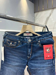 True Religio n Blue Shade Straight fit Premium Imported Stretchable Lycra Fabric Denim with Back Flap pocket Design 3690