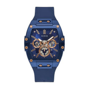 Guess Rectangle Chronograph Blue-Copper