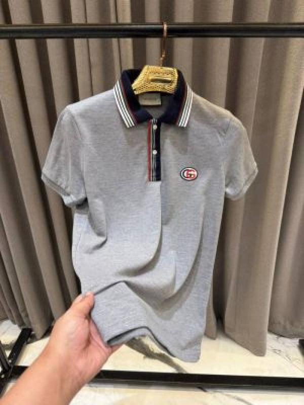 Gucci_Imported primium Polo Tshirt Grey