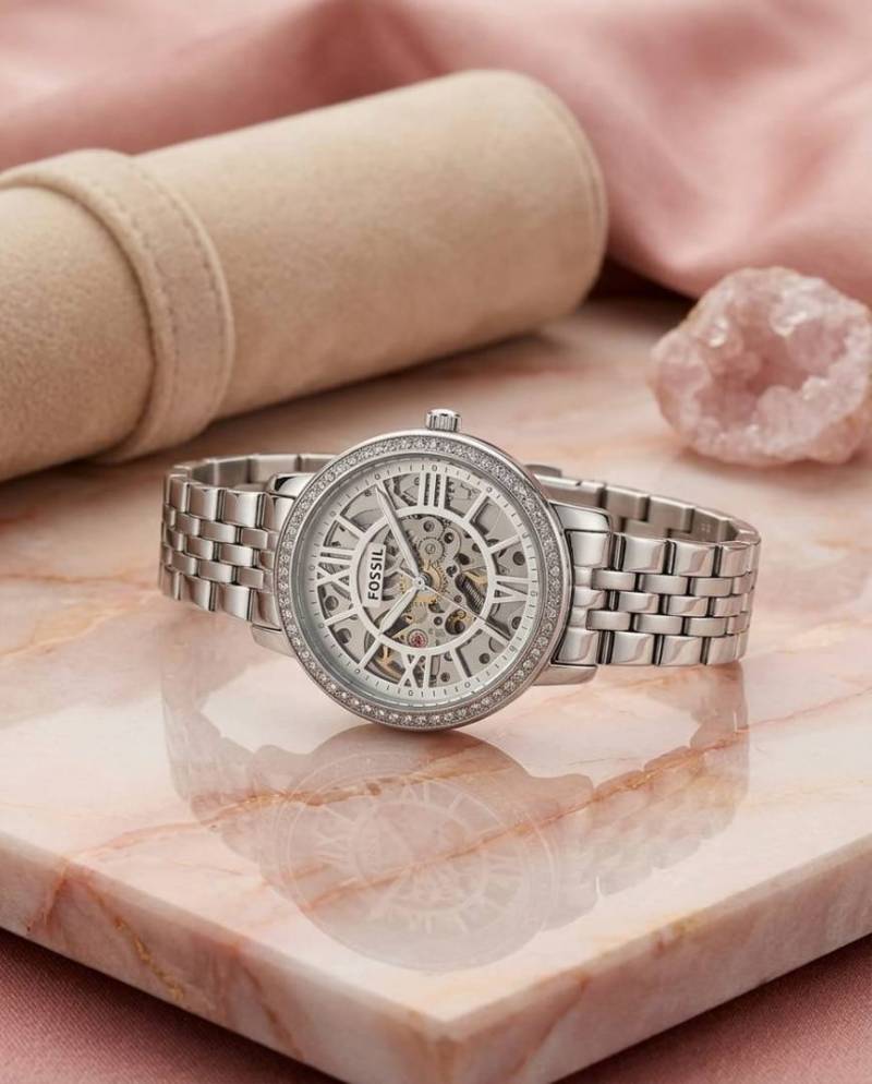 Fossil Delphi Automatic full silver